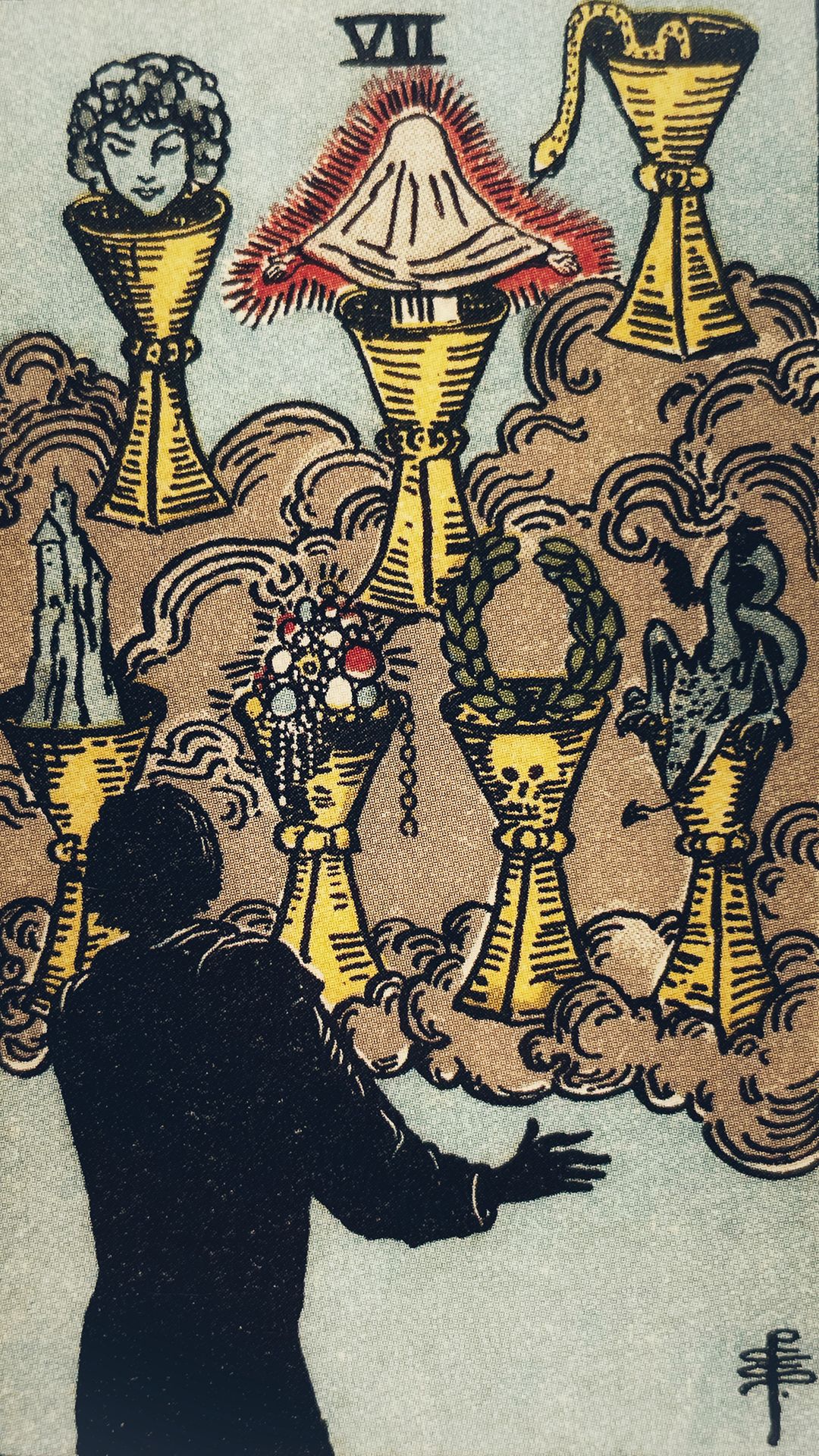 Significado de la carta del tarot Siete de Copas