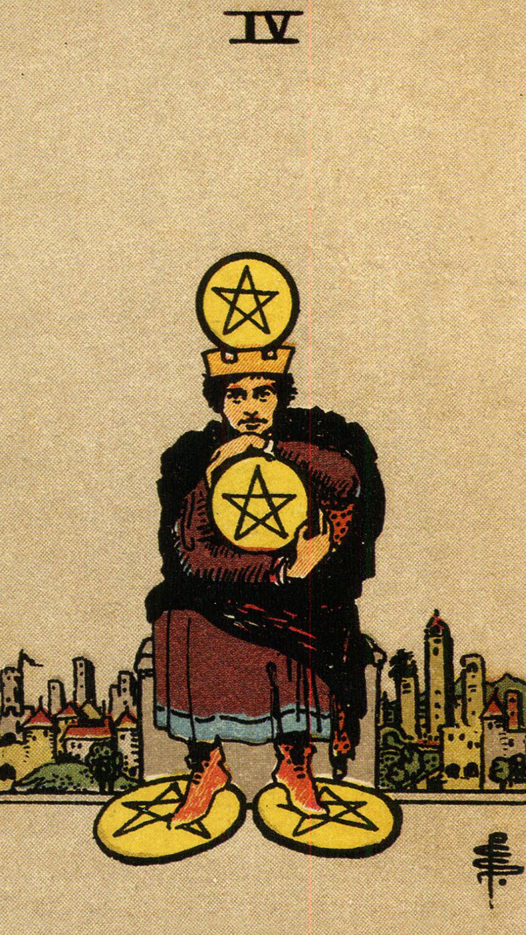 Significado de la carta del tarot Cuatro de Oros