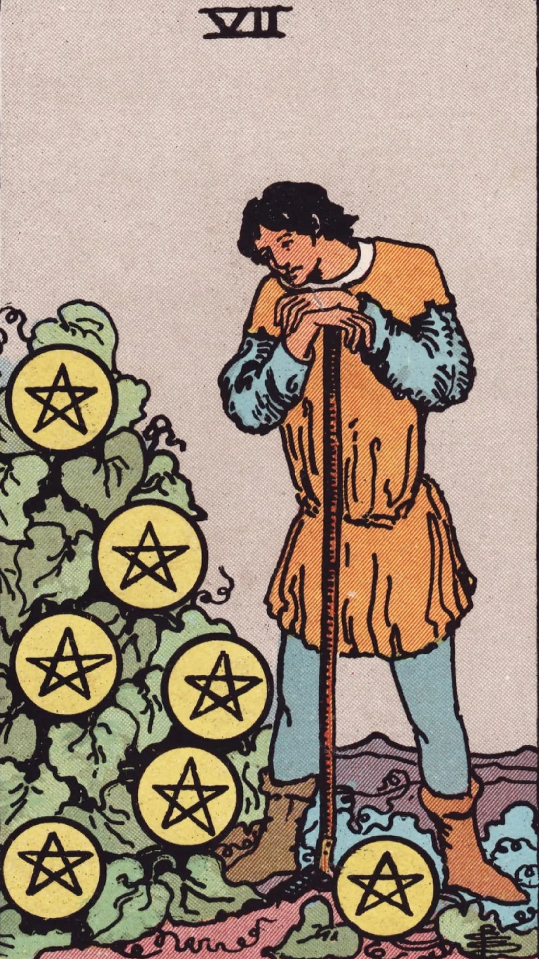 Significado de la carta del tarot Siete de Oros