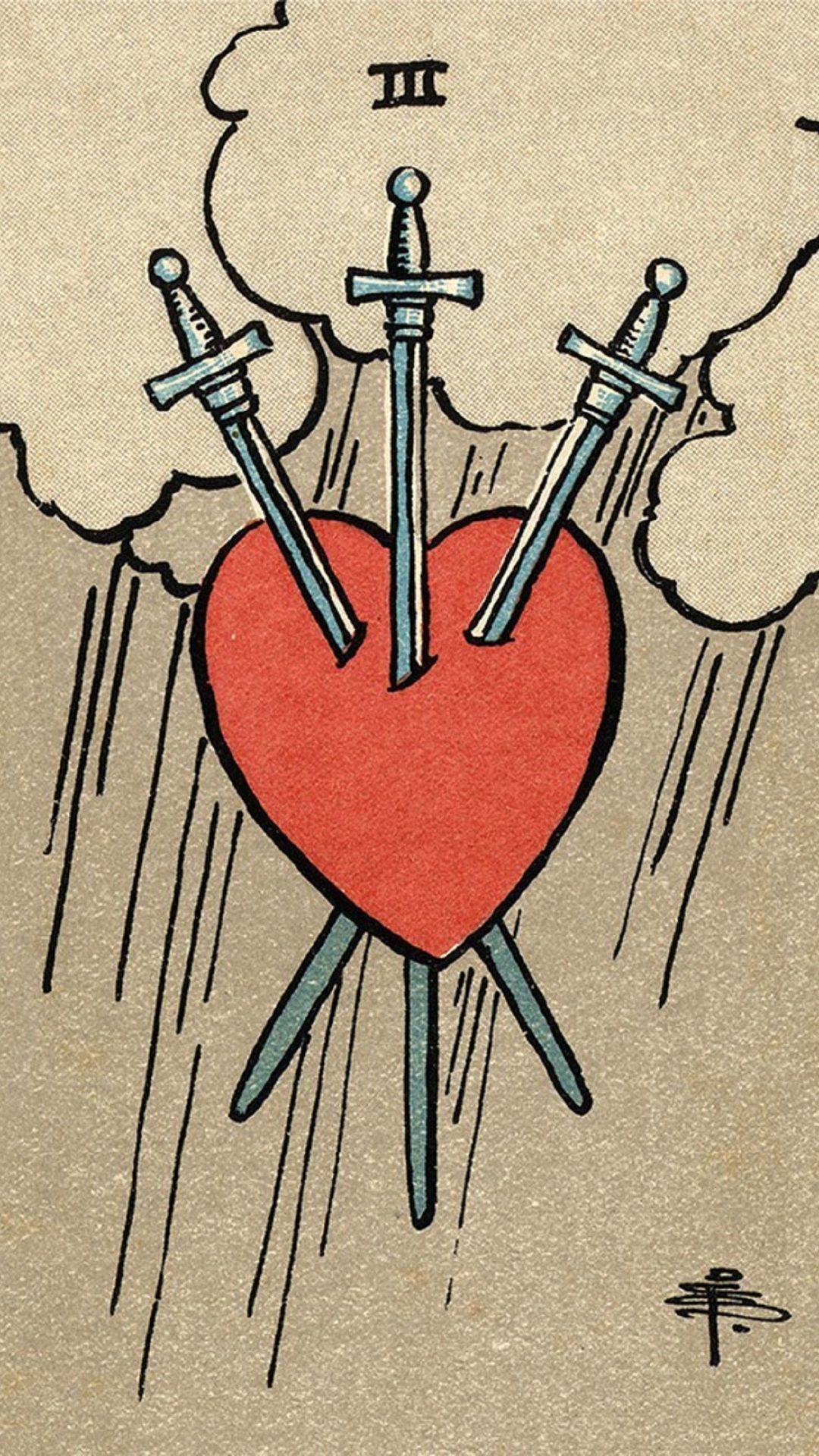 Significado de la carta del tarot Tres de Espadas