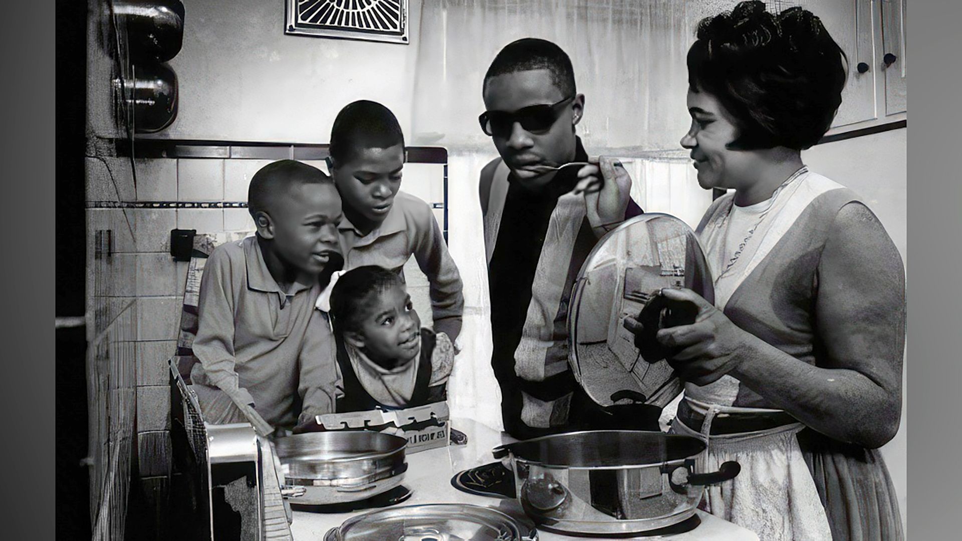 Stevie Wonder con su familia
