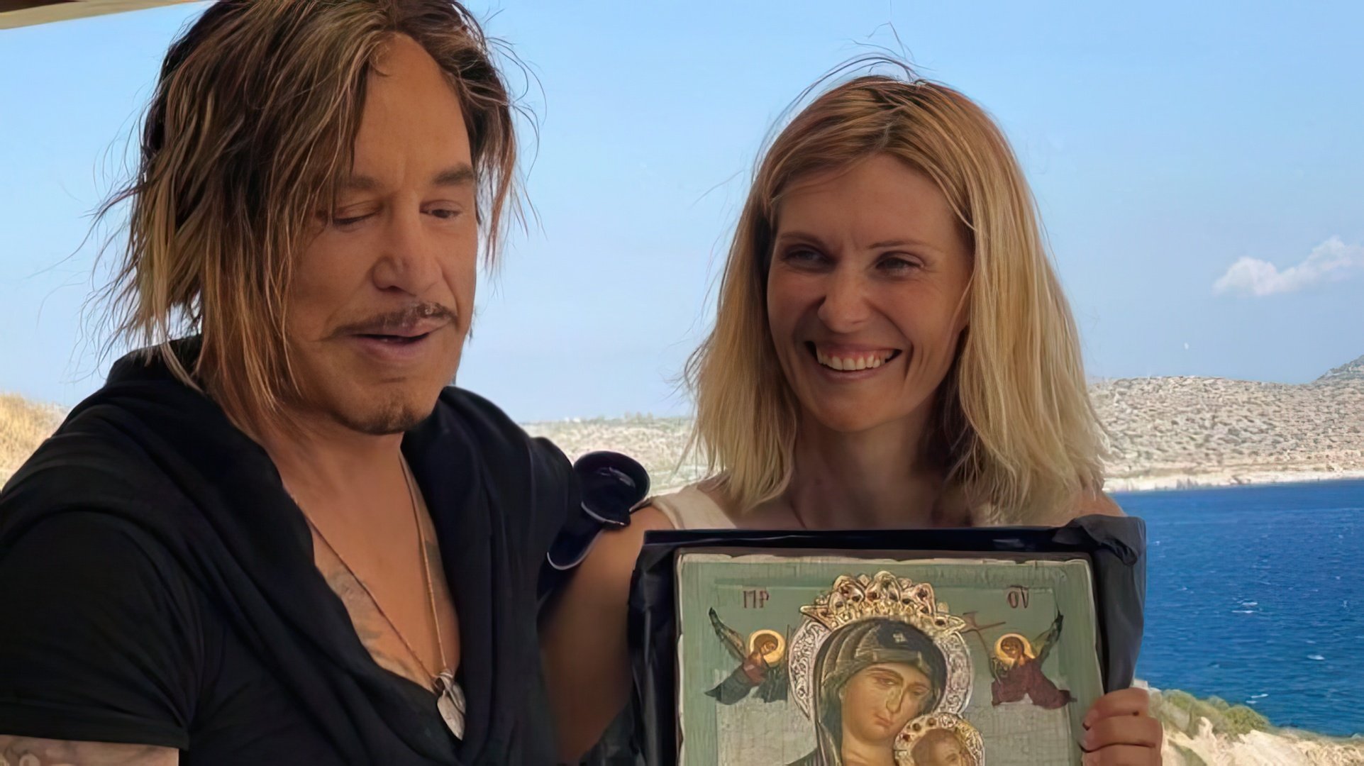 Mickey Rourke en Grecia en el set de la película 'Man of God'