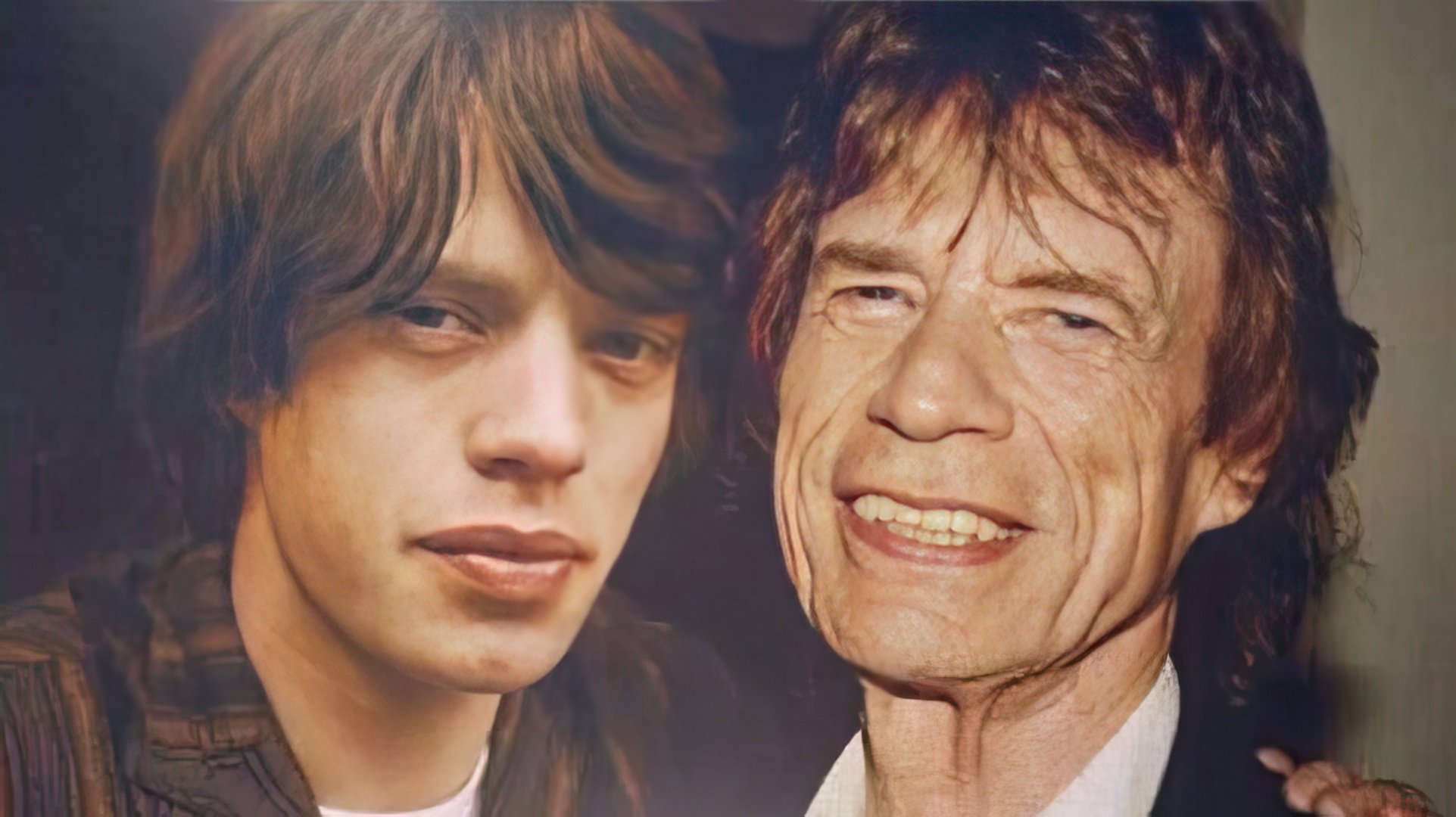 Mick Jagger en su juventud y ahora
