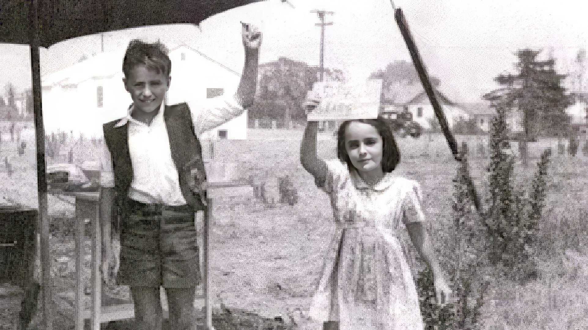 Elizabeth Taylor de 7 años y su hermano vendiendo limonada en casa