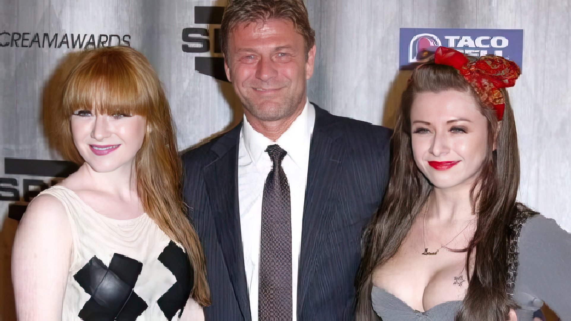 Sean Bean con sus hijas Lorna y Molly
