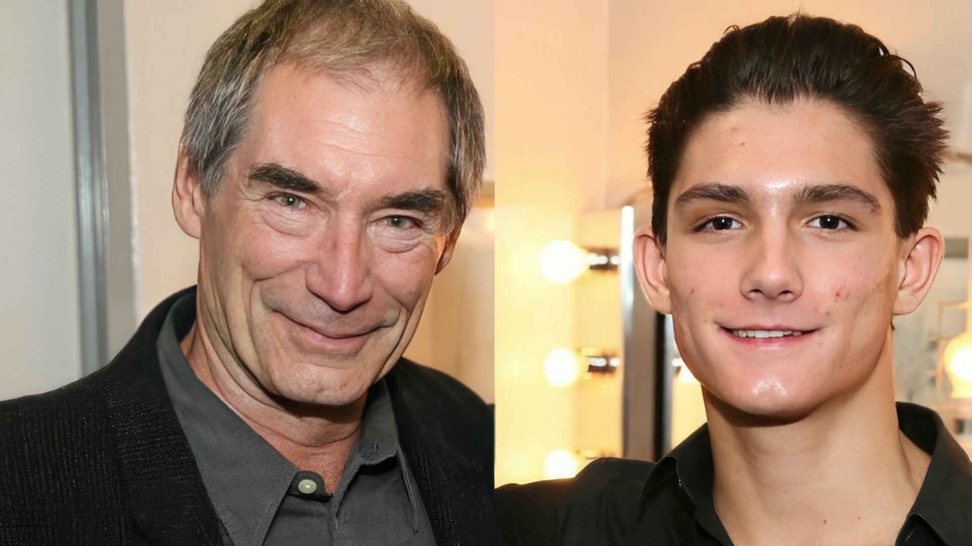 Timothy Dalton y su hijo Alexander