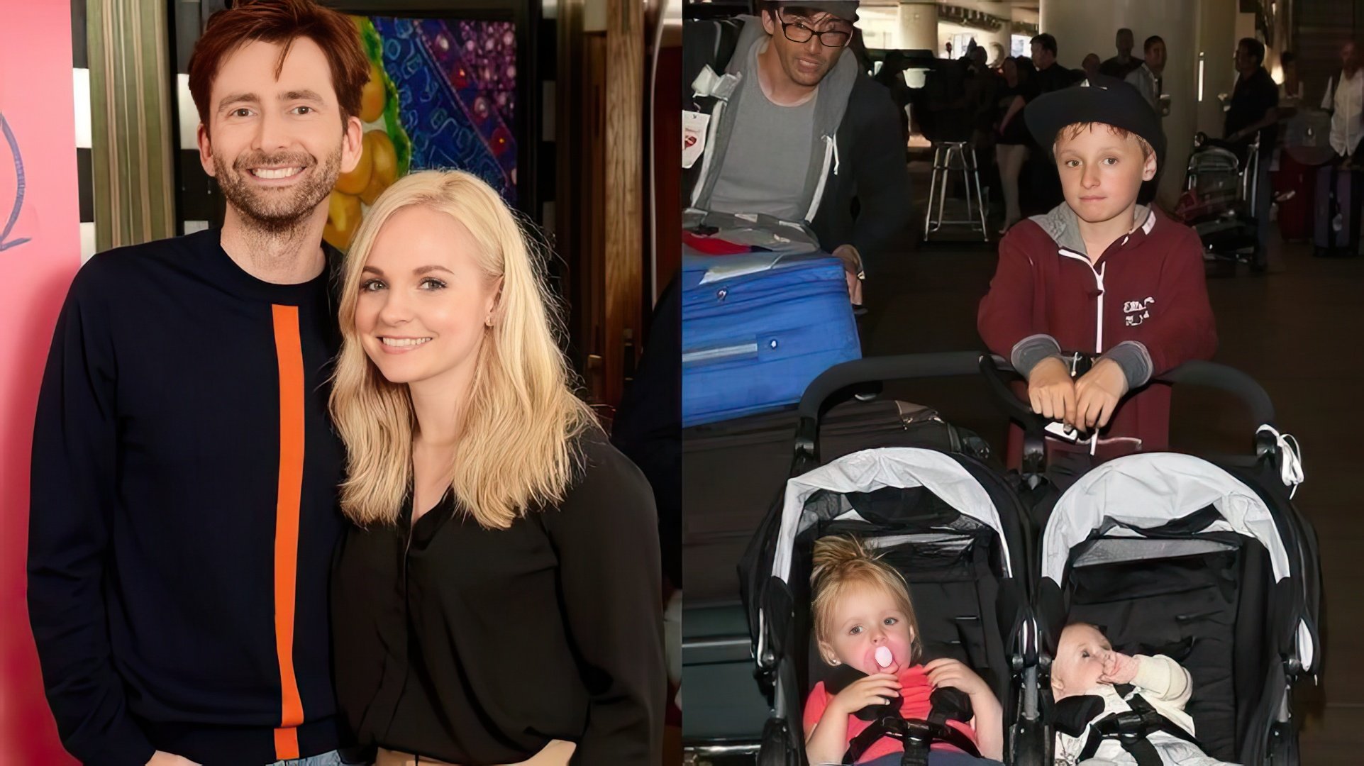 David Tennant con su esposa e hijos