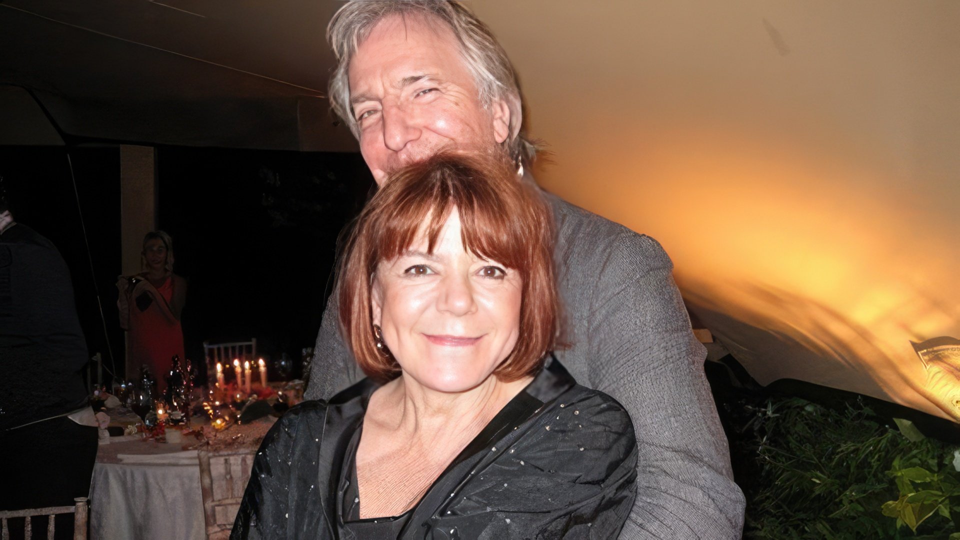 Alan Rickman con su esposa