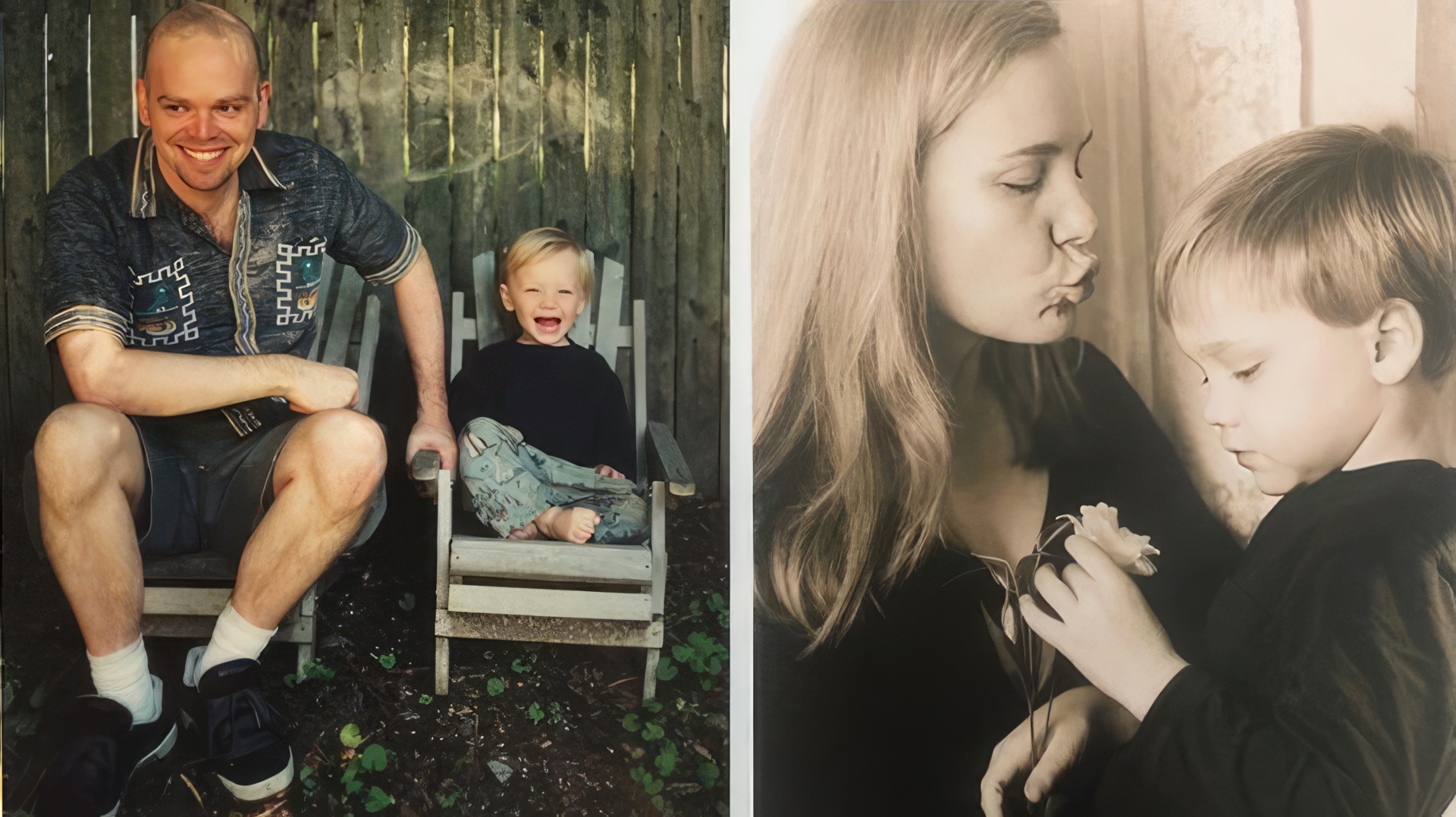 Charlie Plummer de niño con sus padres