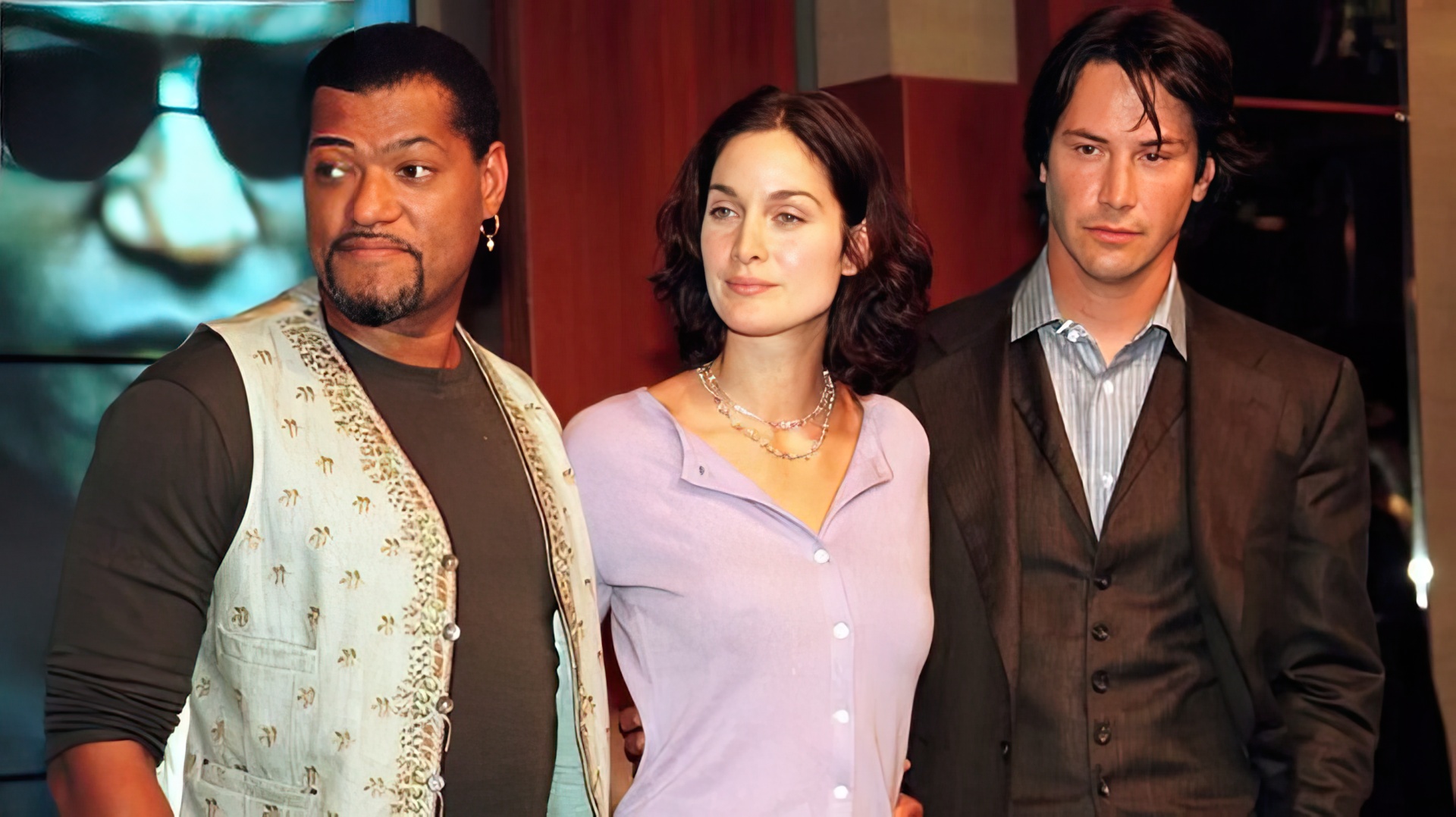 Laurence Fishburne, Carrie-Anne Moss y Keanu Reeves