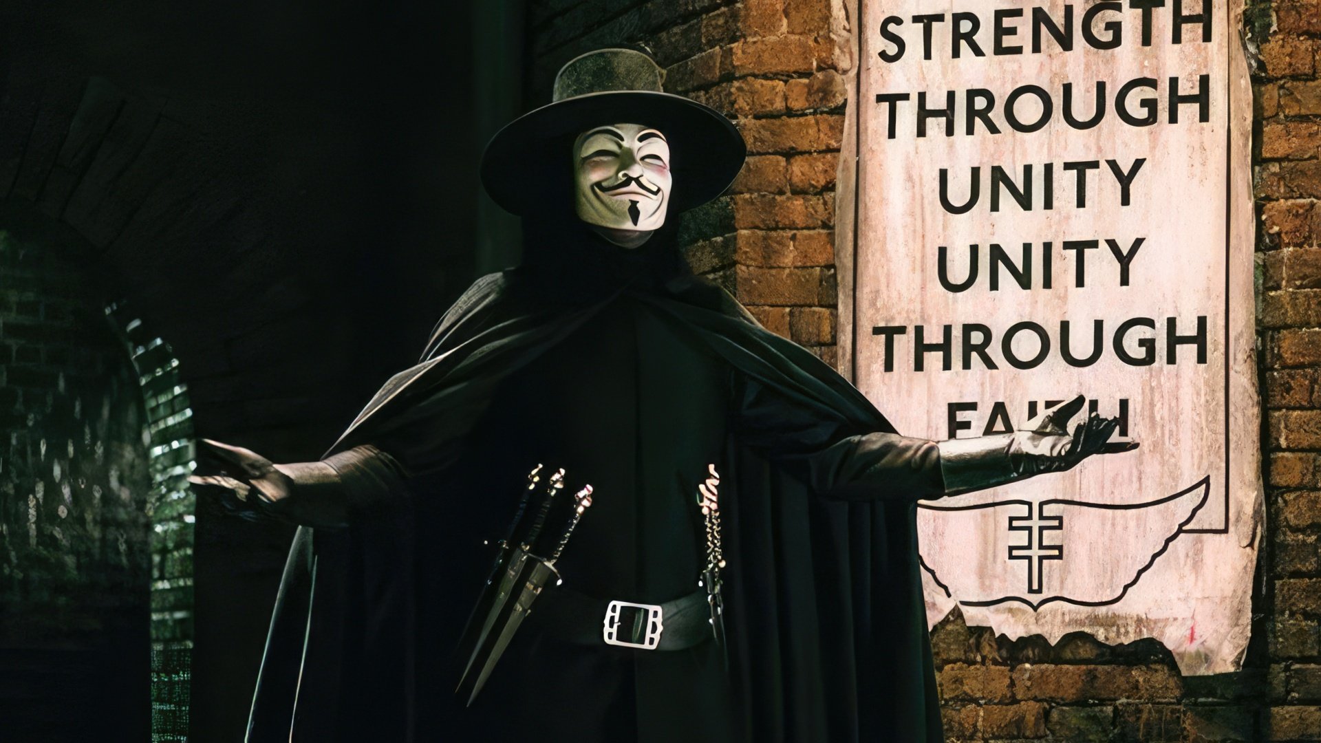 Hugo Weaving en la película "V for Vendetta"