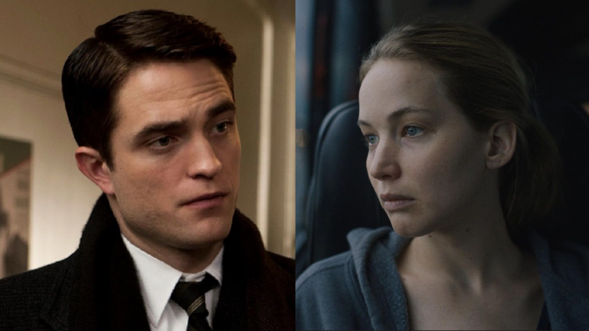 Los personajes de Robert Pattinson y Jennifer Lawrence de diferentes películas se miran entre sí