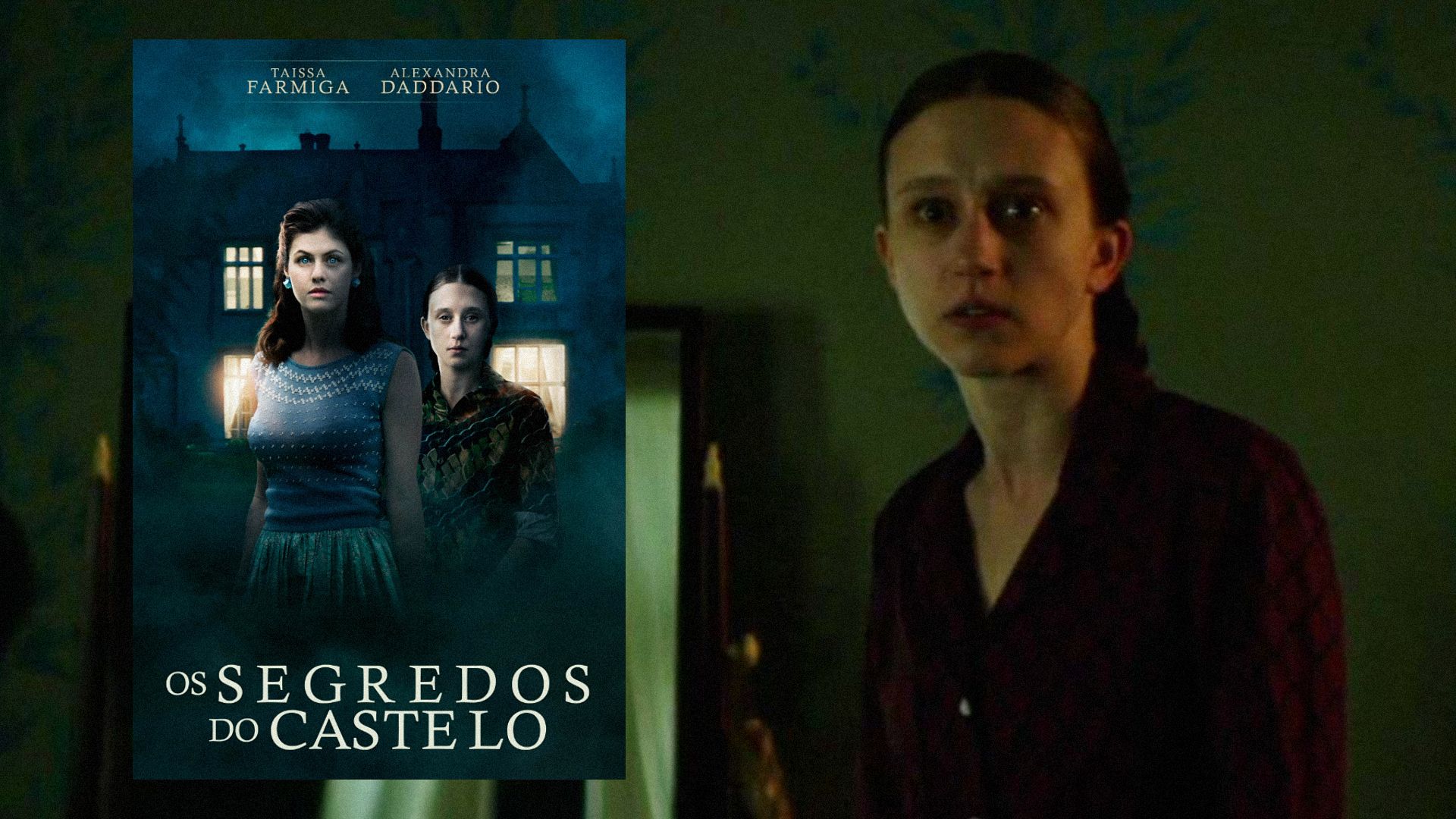 La actriz Taissa Farmiga mira amenazadoramente hacia un lado